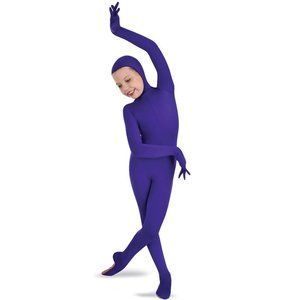 Kids Costumes Body Wrappers Girls Hooded Unitard 8-10 Dark Royal Made in USA